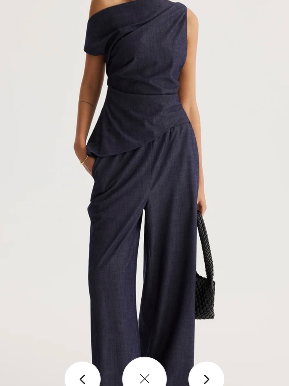 Women's Navy One-Shoulder Jumpsuit